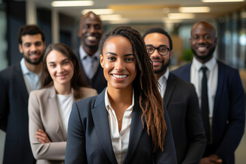 Obraz premium Portrait of Group black business people in the office
