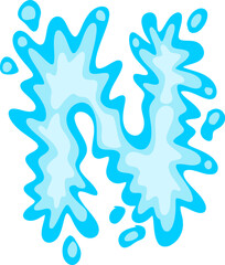 Water Splash Letter N