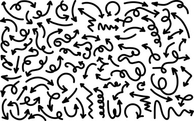 Hand drawn arrow vector icons set. sketch arrow design for business plan and education.