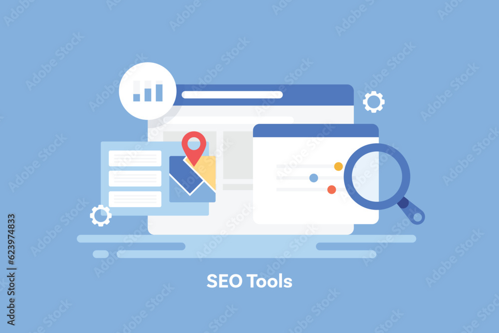 Aufkleber online web application analysing seo traffic and online ranking position, suggesting new data and co
