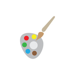 Fototapeta na wymiar paint brush with palette logo icon