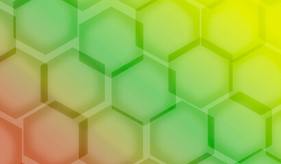 Illustration of Gradient Vitamin Colored 3D Hexagon Shape Pattern for Abstract Backdrop