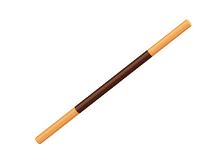 Wooden decorative magic wand vector illustration isolated on white background