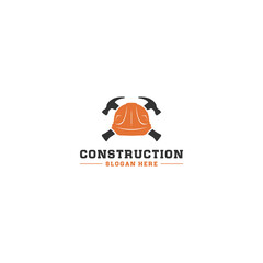 construction logo template in white background