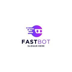 fast bot logo template in white background