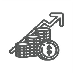 Dollar Value Increase simple line icon

