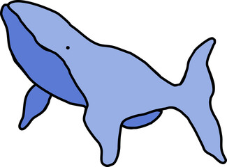 blue whale icon cartoon style