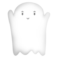 cartoon drawing cute ghost halloween.