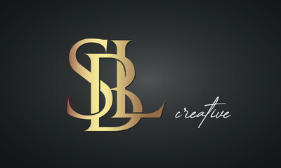 luxury letters SBL golden logo icon premium monogram, creative royal logo design	