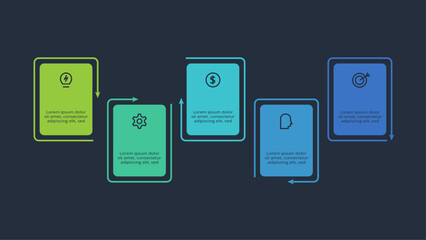 Rectangles infographic with 5 steps, options, parts or processes. Business data visualization.