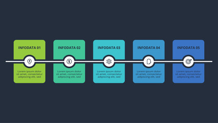 Rectangles infographic with 5 steps, options, parts or processes. Business data visualization.