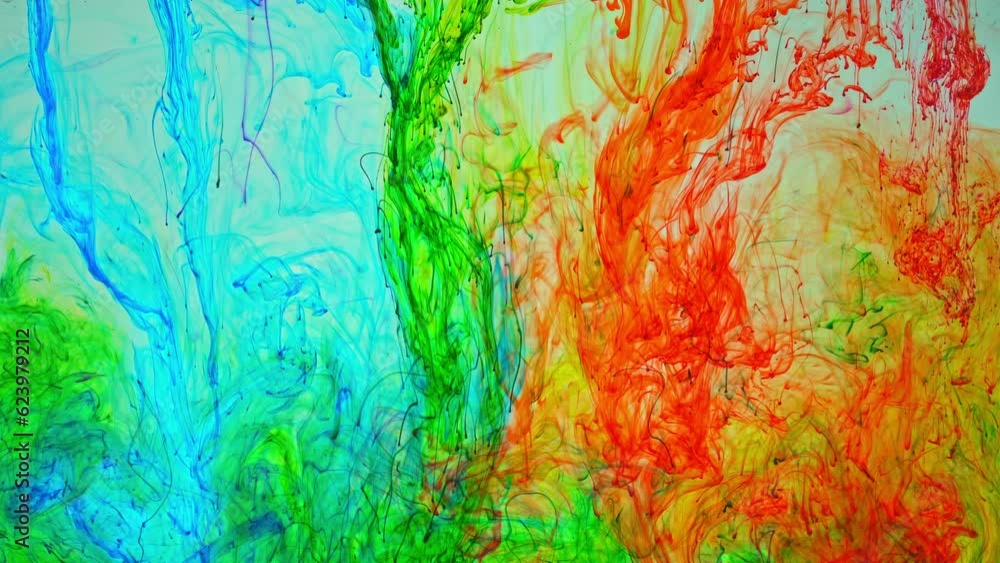 Poster .pigment dissolves in water and spreads slowly when mixed with other colors to form new colors..colo