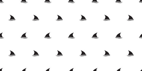 black white shark fin seamless pattern