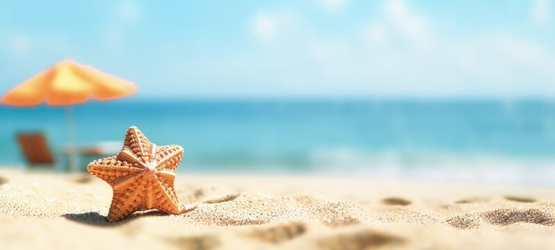 Summer beach abstract background for web design, banner concept, Generative AI