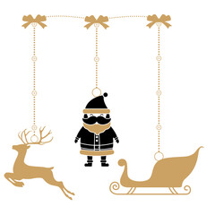 Obraz premium Gold Hanging Christmas Decoration Icon