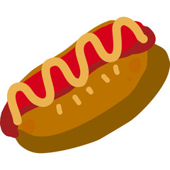 hot dog icon cartoon style