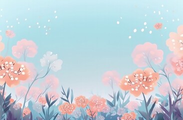 Abstract art flowers background for web design, Generative AI