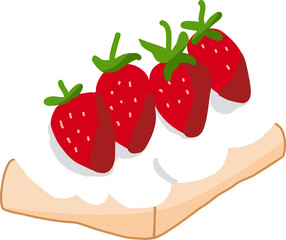 strawberry cake icon cartoon style