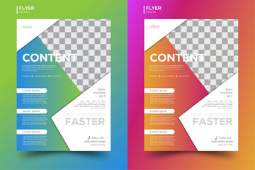 MODERN geometric editable flyer template in 2 variations .
