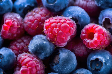 Exquisite Frozen Berries. Generative AI