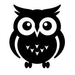 black owl icon vector 