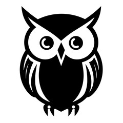 black owl icon vector 
