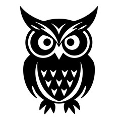 black owl icon vector 