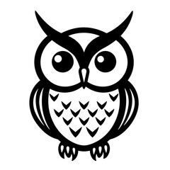 black owl icon vector 