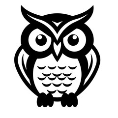 black owl icon vector 
