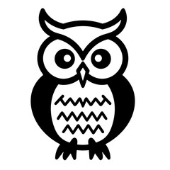 black owl icon vector 