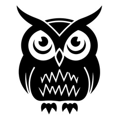 black owl icon vector 