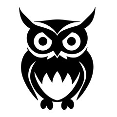 black owl icon vector 