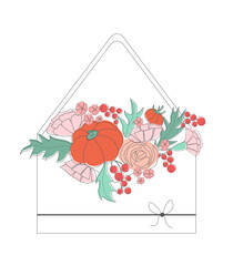 Vector floral card with autumn design - 623983865