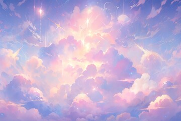 Fototapeta Cudowna Asceza: Mistyczne Morze Chmur z Sacrum Nieba, Połączone z Matką Ziemią - Obraz W Stylu Anime - Generative AI 9 obraz