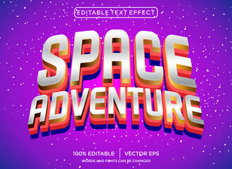 Naklejka na ściany i meble Space adventure 3D editable text effect