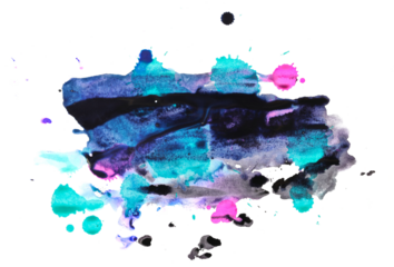 Blue ink splashes, droplets isolated on white, with clipping path
