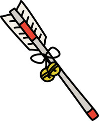 シンプルにデフォルメした破魔矢のイラスト