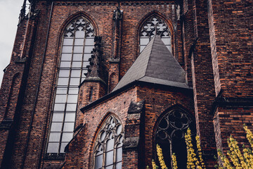 Architectural detail of the olds gothic cathedral in Europe