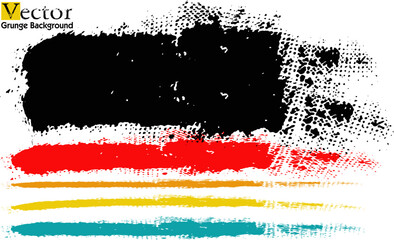 Fototapeta premium colorful Grunge Paint stripe - Vector brush Stroke, Hand Drawn Grunge Brush vector, Set of Hand Drawn Grunge Brush Smears, colorful brush strokes collection. colorful paint spots vector for design