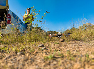 UAV landing, drone inspection for property developers