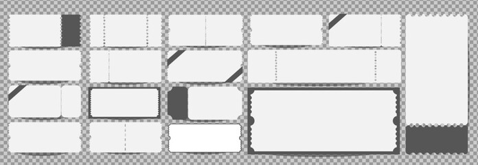 Set an empty ticket template. Concert Tickets, Lottery Coupon Vector Coupon Stock Vector