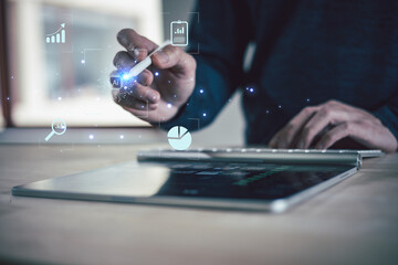 DevOps concept, software development, IT operations, agile programming, Concept with dev ops icon...