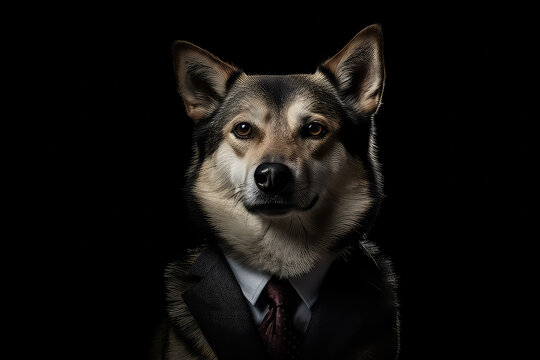 dog impersonating a business person, AI