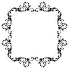 Classical baroque decorative filigree calligraphy element frame or border.