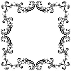 Classical baroque decorative filigree calligraphy element frame or border.