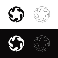 Circle vector logo silhouette design . Circle icon illustration