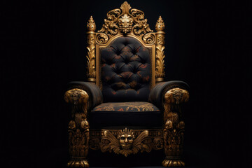 Enigmatic Front View of the King's Throne. Generative AI