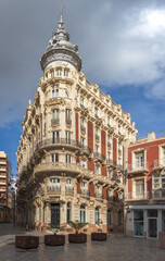 Fototapeta na wymiar Beautiful Art Nouveau Buildings in Cartagena, Spain