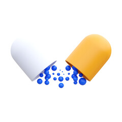 Open Capsule 3d icon illustration