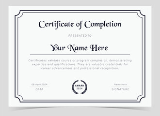 Vector certificate template